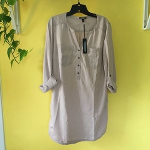 Express Long Sleeve V Neck Portofino Dress